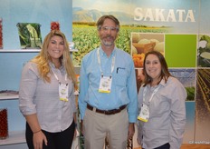 Alicia Suits, Cory Dombrowski and Jiana Escobar with Sakata Seed America.